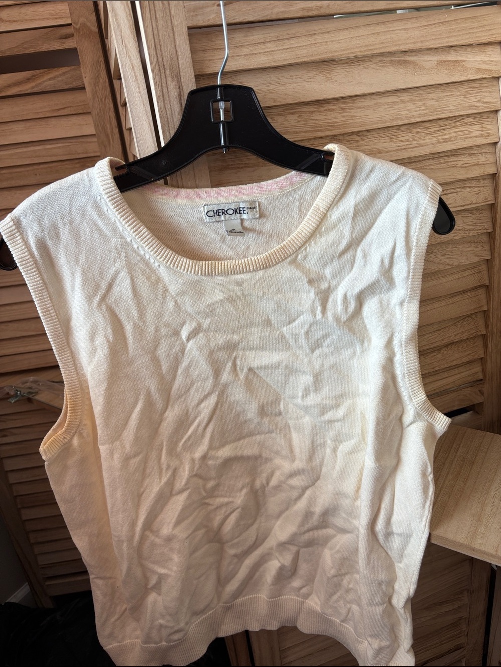 Cherokee Pale Yellow Sleeveless Knit Tank Top XL